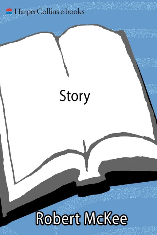 Blue HarperCollins e-book cover with a white open-book illustration, the black title Story, and Robert McKee's name at the bottom